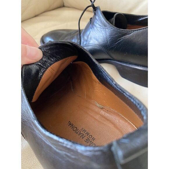 Costume National Shoes Oxford Oxfords Black Leather 8 Lace Up Dress Shoes